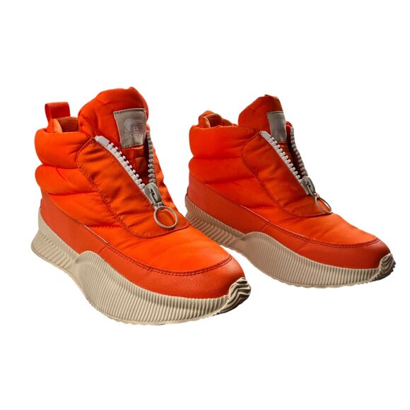 Sorel Women Size 9.5 Out N About III Puffy Orange Zip Waterproof Insulated Boots - Picture 2 of 7